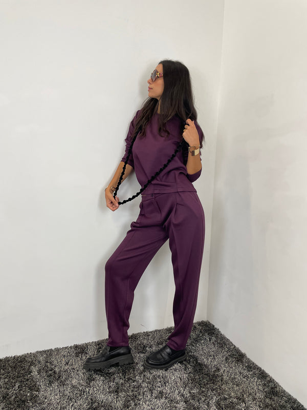 PANTALONE NEOPRENE CON PEANCE VINO  ALA1824