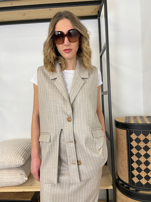 GILET GESSATO BEIGE ALA1924