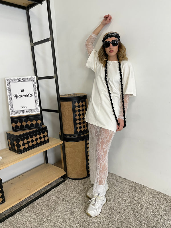 ABITO PIZZO + T-SHIRT LATTE ALA1913