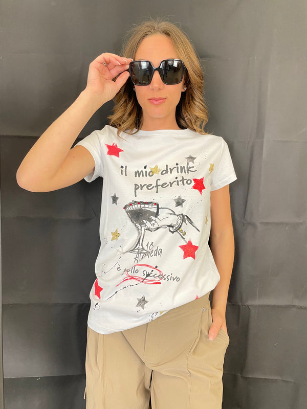 T-SHIRT COTONE MEZZA MANICA IL MIO DRINK PREFERITO