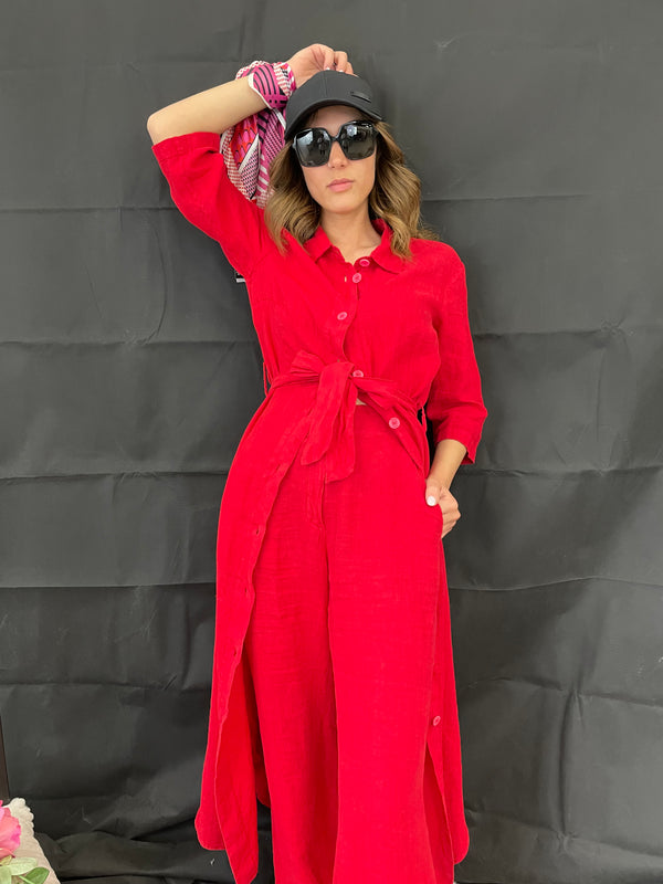 PANTALONE IN PURO LINO GLICINE ALA1957